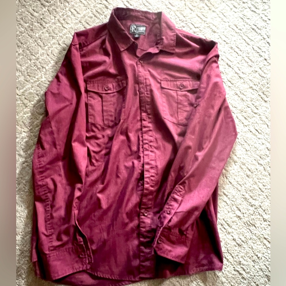 Maroon/ burgundy Long sleeve collared shirt